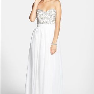 Sean Collection Beaded Bodice Silk Gown
